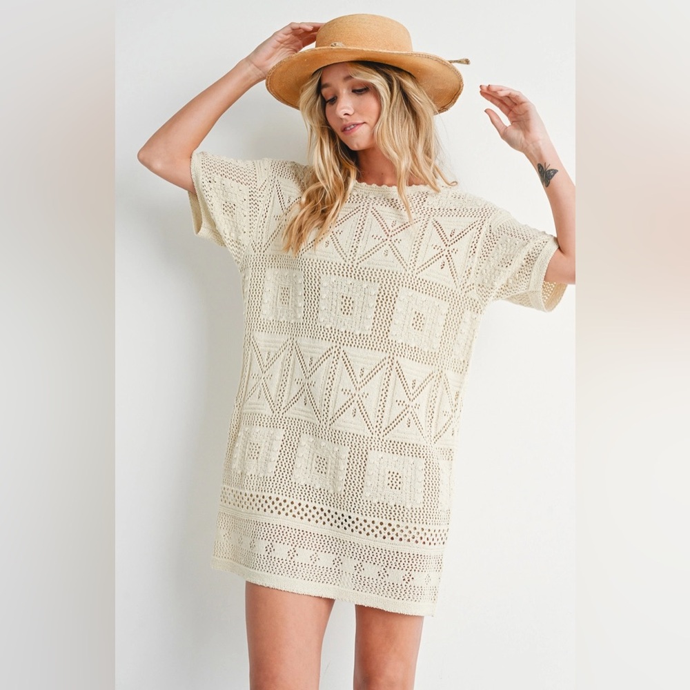 A49- Aztec Shift Mini Dress